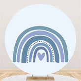 Lofaris Lovely Rainbow Theme Happy Birthday Round Backdrop